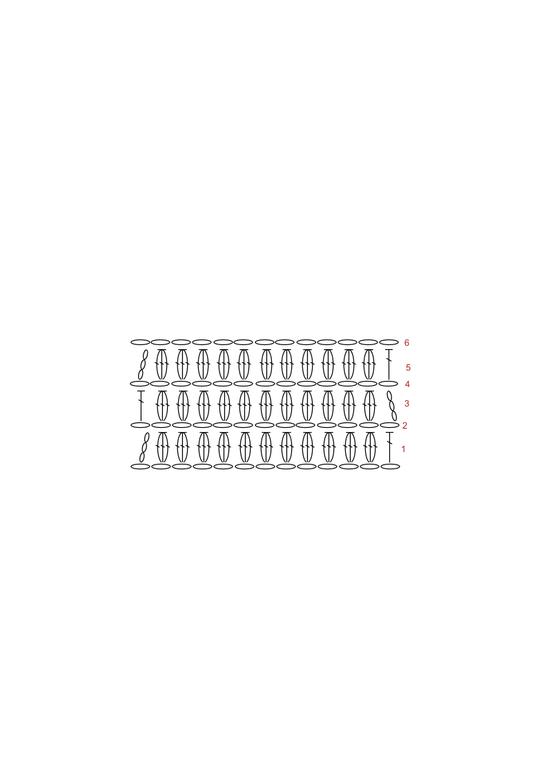 Basic puff stitches with numbered rows